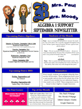 Preview of Classroom/School Newsletter Template