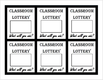Preview of Classroom Scratch Off Lottery Tickets Template, diy scratchers tickets