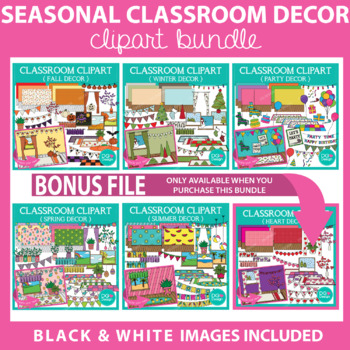 Preview of Classroom Seasonal Decor Clipart Bundle