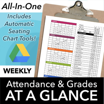Preview of Classroom Seating Chart Attendance and Grade Sheet Template for Google Drive