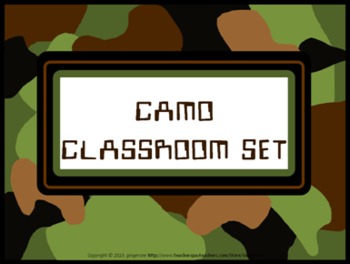 Preview of Classroom Set- Camo Theme (military)