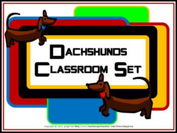 Preview of Classroom Set- Dog (Dachshund)