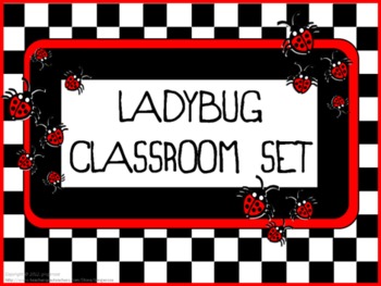 Preview of Classroom Set- LADYBUG THEME #1- Red