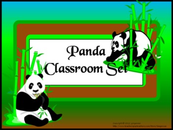 Preview of Classroom Set- PANDA THEME