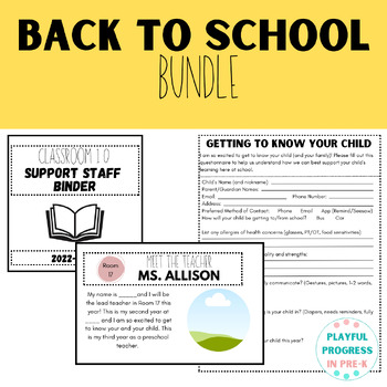 Preview of Classroom Set-Up Bundle - Back to School, Special Education, PreK-1st grade