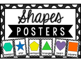 Classroom Shapes Posters: Black & White Polka Dots FREEBIE