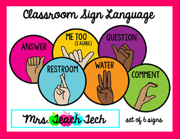 Preview of Classroom Sign Language