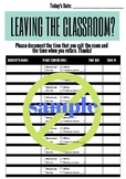 Classroom Sign-out Sheet for Classroom Management (Mint Co