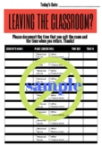 Classroom Sign-out Sheet for Classroom Management (Coral C