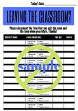 Classroom Sign-out Sheet for Classroom Management (Periwin