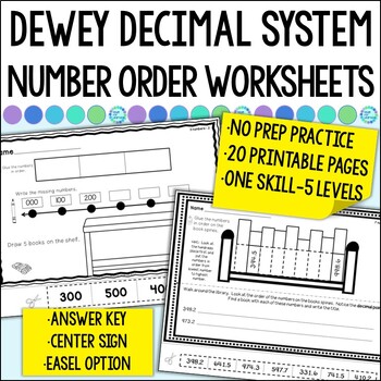 Preview of Library Skill Lessons - Dewey Decimal System Differentiated No Prep Worksheets