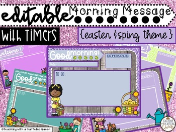 Preview of Classroom Slides Spring and Easter Morning Message Slides with Timers