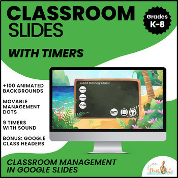 Preview of Classroom Slides with Timers for Classroom Management