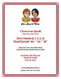 Classroom Speak:  Teaching Short Vowels, Glued Sounds am, an, all
