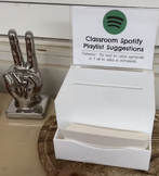 Classroom Spotify Playlist Dropbox Display Sign