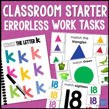 Preview of Classroom Starter Set Errorless Learning Activities & Work Task Boxes for SPED