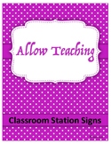 Classroom Station Signs