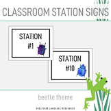 Station Signs for Middle School Beetle Theme