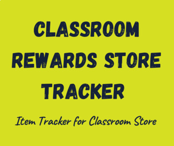 Preview of Classroom Store Purchase Tracker
