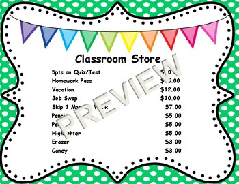 Preview of Classroom Store Sign