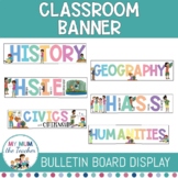 Classroom Subject Banner - History Geography | FREE