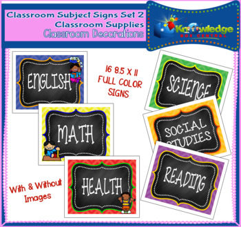 Preview of Classroom Subject Signs Set 2