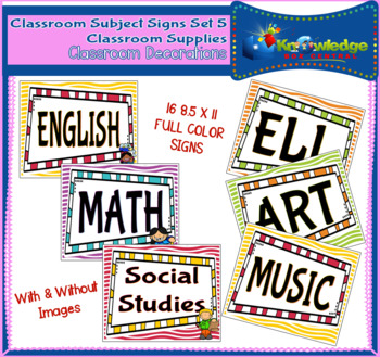 Preview of Classroom Subject Signs Set 5