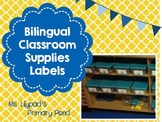 Bilingual Classroom Supplies Labels (English and Spanish)