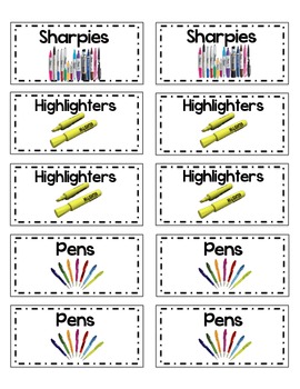 Classroom Supply Labels by Mooving Through Second