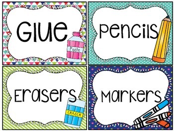 Classroom Supply Labels {FREE} by Tickled Tennessee Teachin' | TPT