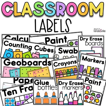 Classroom Supply Labels | Math Manipulative Labels