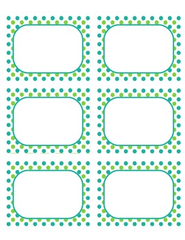 Classroom Supply Labels - Get Organized! Seafoam and Lime Dot and ...