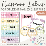 Classroom Supply Labels & Student Name Tags Bundle | Daisy
