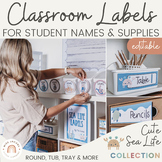 Classroom Supply Labels & Student Name Tags | Cute Sea Lif