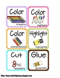 Classroom Supply Labels and Project Direction Cards