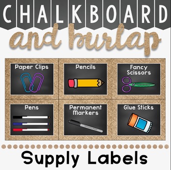 Burlap Chalkboard Pencils for Teacher Toolbox (Editable)