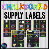 Classroom Supply Labels with Pictures - Chalkboard Classro