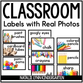 Preview of Classroom Supply Labels with Real Photos