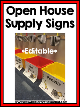 Preview of Meet the Teacher Supply Signs: EDITABLE!