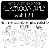 Classroom Supply Wish List Display- Farmhouse coffee mug C