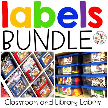 Preview of Classroom Supply and Library Labels Bundle