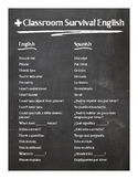Classroom Survival Phrases (Spanish/English)