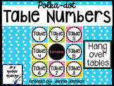 Classroom Table Number Signs- Bright Polka Dot