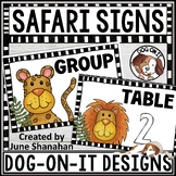 Classroom Table Numbers Group Numbers Jungle Safari Animal