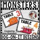 Classroom Table Numbers Monsters Halloween Table Signs Bac