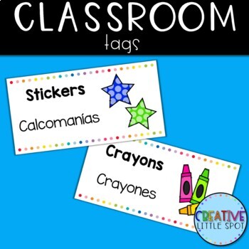 Preview of Classroom Tags | Labels | English and Spanish