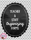 Classroom Teacher Organizing Forms & Checklists | FREE