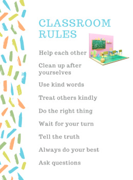 Preview of Classroom Rules Templates