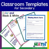 Classroom Templates for Secondary, Middle School, and High