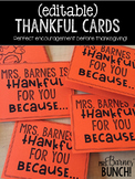 Classroom Thankful Cards- Perfect for Thanksgiving!
